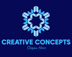 Theme - Geometric Papercut Snowflake logo design