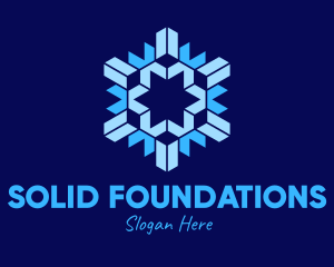 Freezer - Geometric Papercut Snowflake logo design