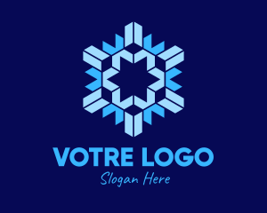 Winter - Geometric Papercut Snowflake logo design