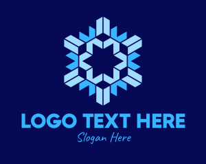 Polar - Geometric Papercut Snowflake logo design