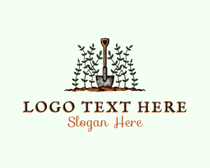 Plant - Shovel Landscaping Garden logo design