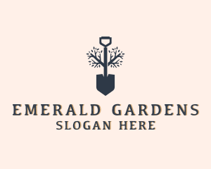 Plant Garden Shovel logo design