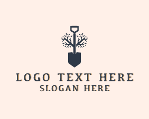 Plant Garden Shovel Logo