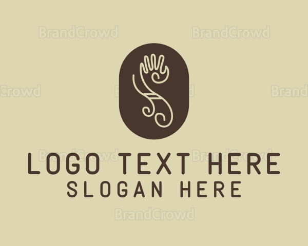 Tribal Letter S Hand Logo