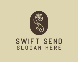 Tribal Letter S Hand logo design