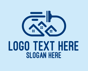 Roof - House Cleaning Squeegee logo design