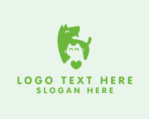 Hound - Dog Cat Pet Heart logo design