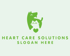 Dog Cat Pet Heart logo design