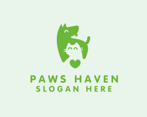 Dog Cat Pet Heart logo design