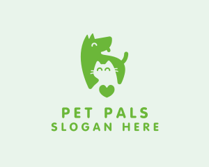 Dog Cat Pet Heart logo design