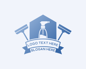 Squeegee - House Clean Spray logo design