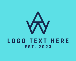 Text - Minimalist  Outline Letter AW Business logo design