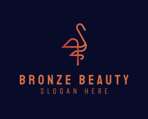 Bronze - Flamingo Swan Bird logo design