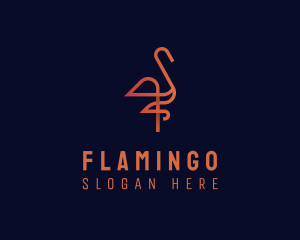 Flamingo Swan Bird logo design