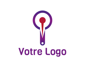 Locator - Purple Magnifying Pin logo design