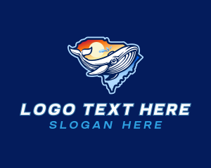 Geography - South Carolina Blue Whale logo design