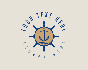 Steering - Fishing Anchor Sail logo design