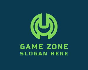 Online Gamer - Green Letter M Gaming logo design