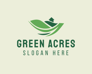 Grassland - Green Landscape House logo design