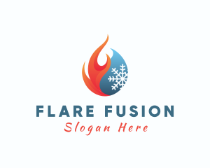Flare - Fire Ice Snowflake logo design