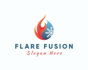 Fire Ice Snowflake logo design