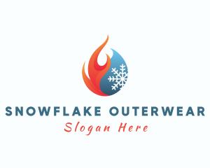 Fire Ice Snowflake logo design
