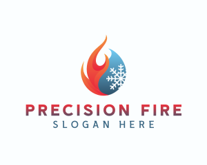 Fire Ice Snowflake logo design