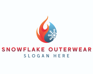 Fire Ice Snowflake logo design