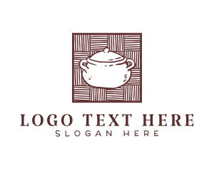 Hand Drawn - Weave Traditional Pot logo design