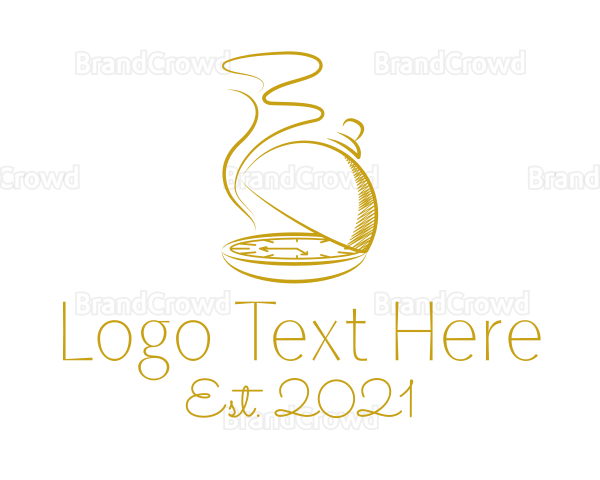 Golden Food Dome Clock Logo