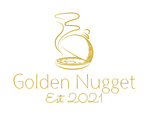 Golden Food Dome Clock  logo design