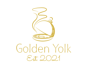 Golden Food Dome Clock  logo design