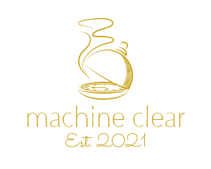 Chef - Golden Food Dome Clock logo design