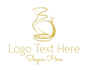 Golden Food Dome Clock  Logo