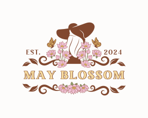 Floral Babe Woman Fashion logo design