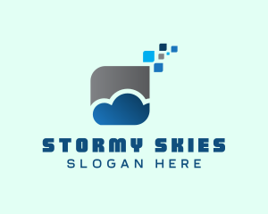 Digital Pixel Cloud logo design