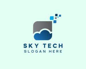 Digital Pixel Cloud logo design