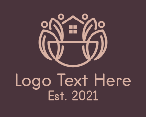 Coffee - House Leaf Bowl logo design