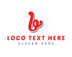 Script - Red Script B logo design