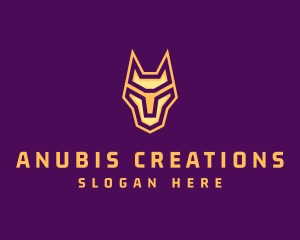 Anubis - Geometric Droid Hound logo design