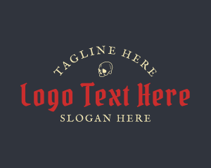 Saloon - Gothic Tavern Skull logo design