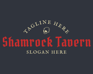 Gothic Tavern Skull logo design