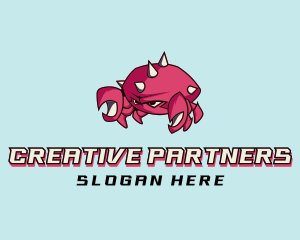 Crab Crustacean Seafood logo design