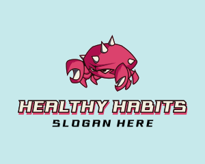 Crab Crustacean Seafood logo design