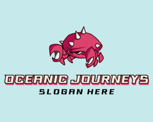 Crab Crustacean Seafood logo design