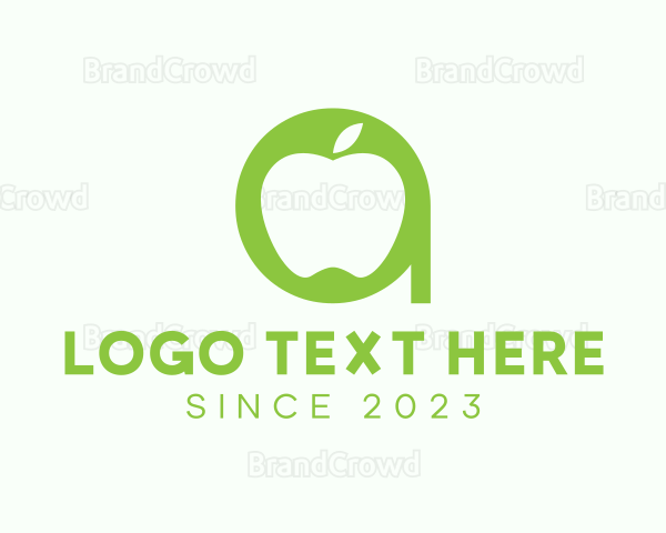 Apple Fruit Letter A Logo