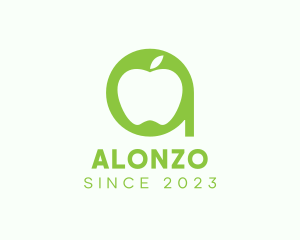 Apple Fruit Letter A logo design