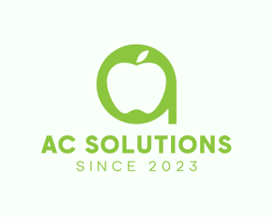 Apple Fruit Letter A logo design