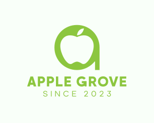 Apple Fruit Letter A logo design
