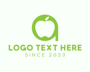 Mask - Apple Fruit Letter A logo design